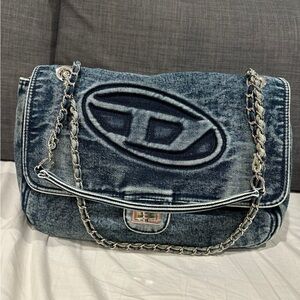 Denim Chain Shoulder Bag